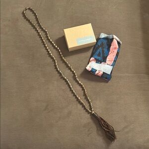 Noonday Collection Beaded Tassel Necklace - Brown and Gold/Bronze